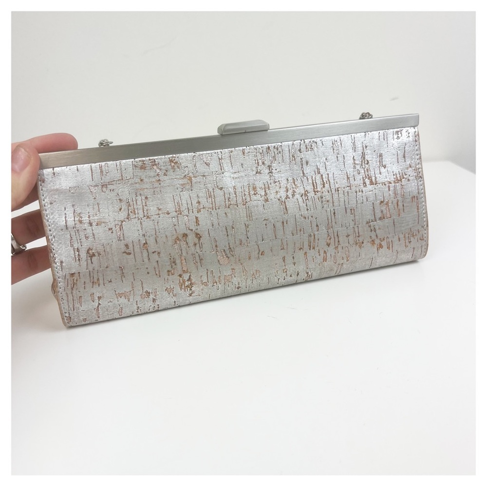 Banana Republic Silver Cork Clutch